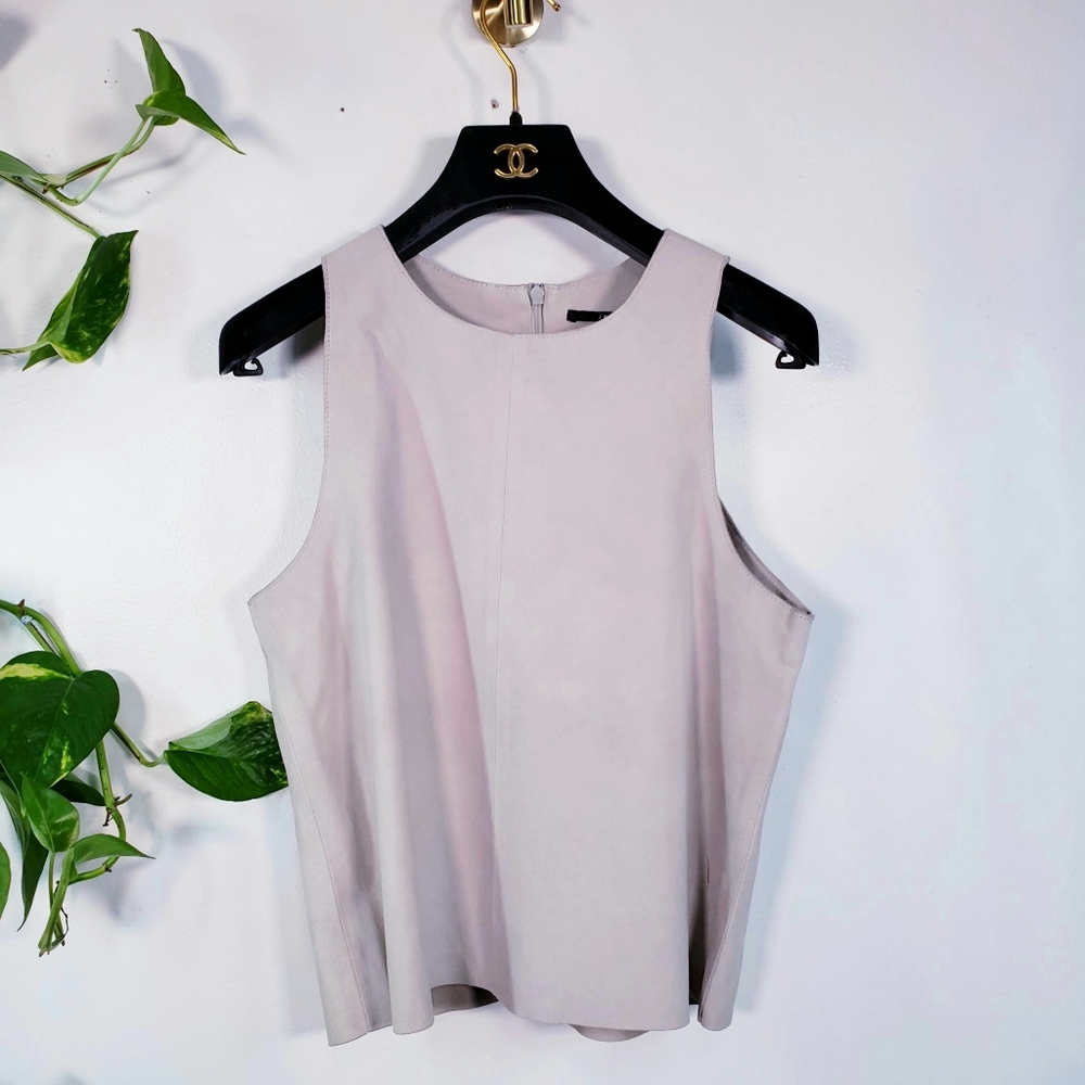 New $498 J BRAND 100% Lamb Suede Leather crop top - Picture 4 of 14